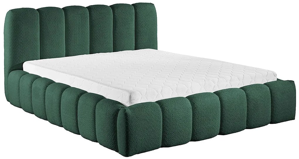 Ciemnozielone łóżko tapicerowane buble N5-H50