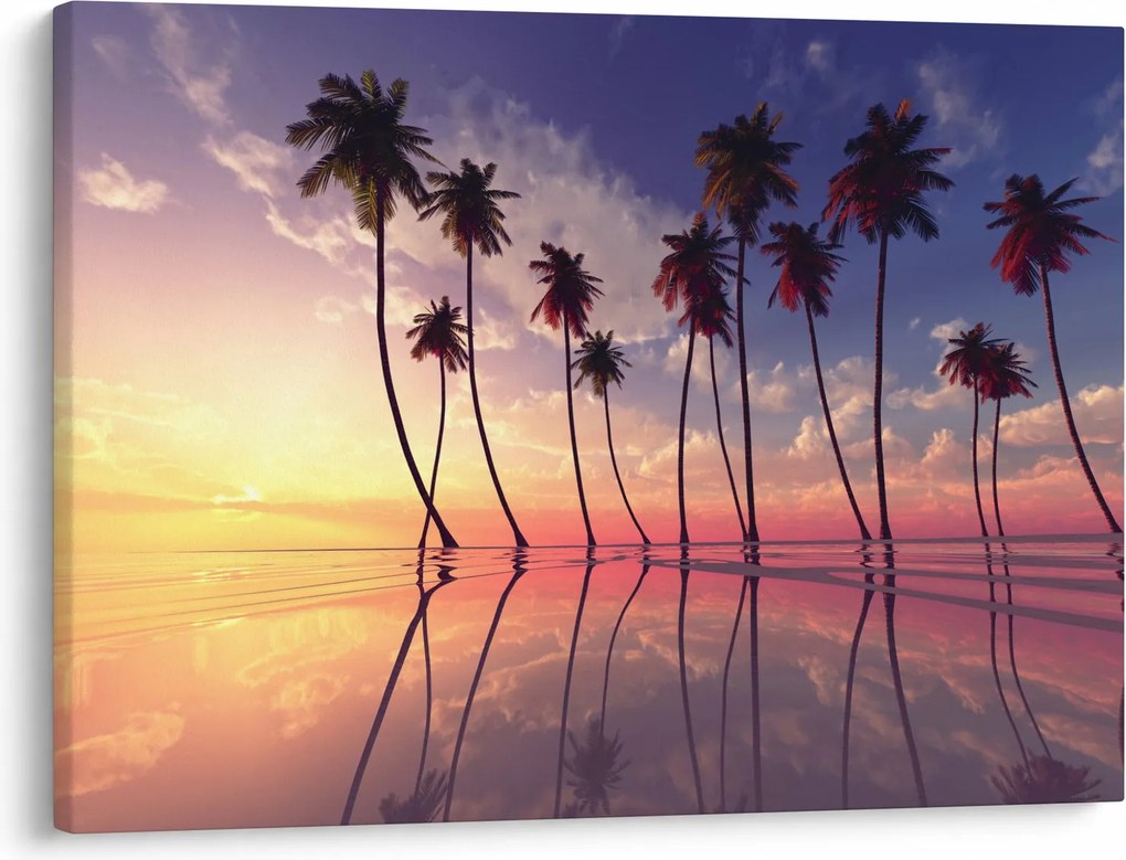 Obraz palm wznoszących się nad powierzchnią (70x50 cm)