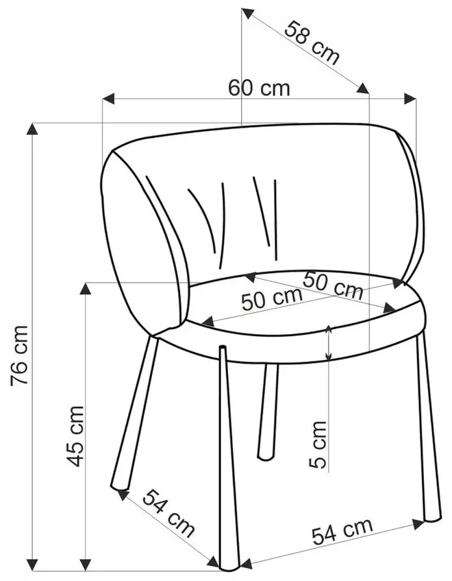 Popielate metalowe krzesło tapicerowane G2-S03
