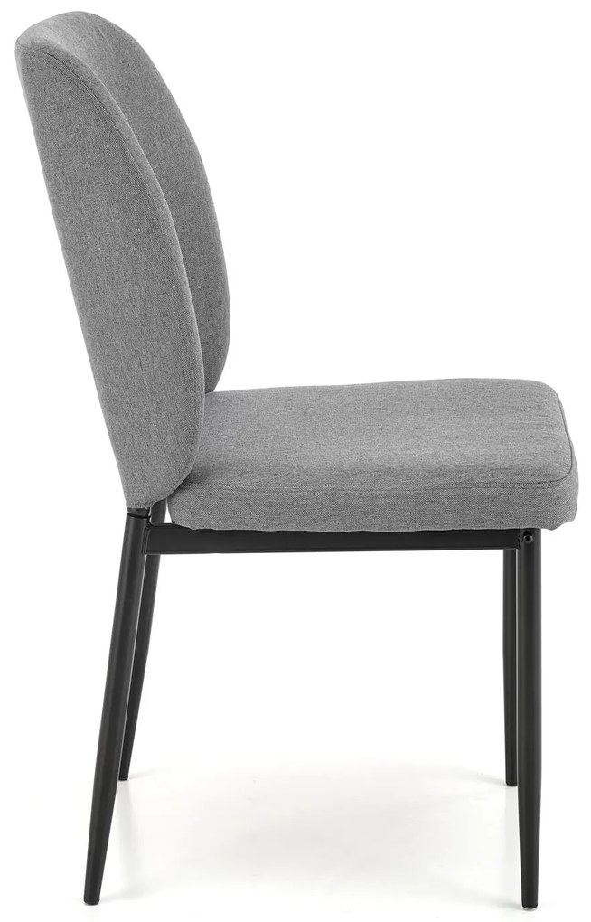 JASPER stół + 4 krzesła SZKLANY STÓŁ tapicerowane krzesła tkanina szare