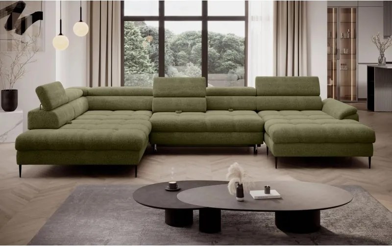 Narożnik EMPOLI XL w układzie U z funkcją spania WERSAL