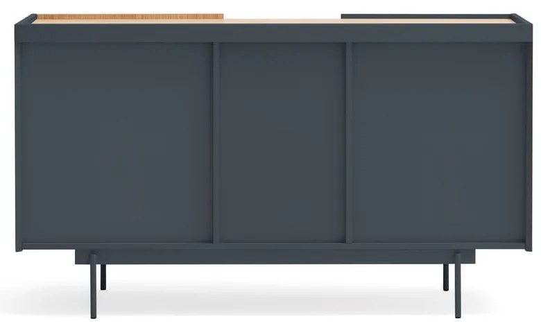 Antracytowo-naturalna niska komoda w dekorze dębu 130x78 cm Otto – Teulat