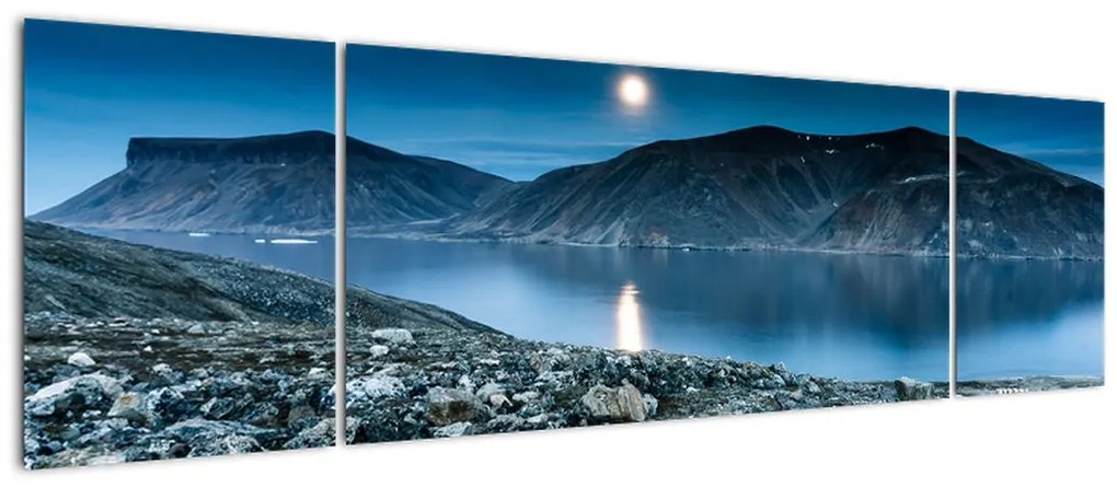 Obraz nocnego krajobrazu, Islandia (170x50 cm)