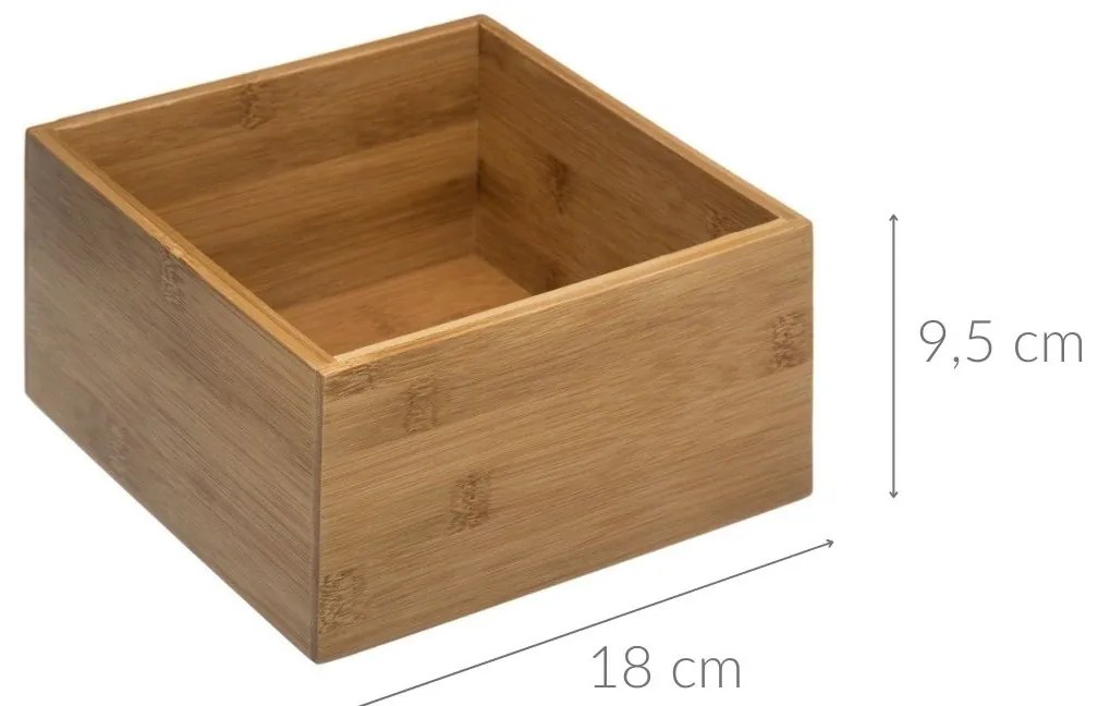 Organizer bambusowy na przybory kosmetyczne, 18 x 18 cm