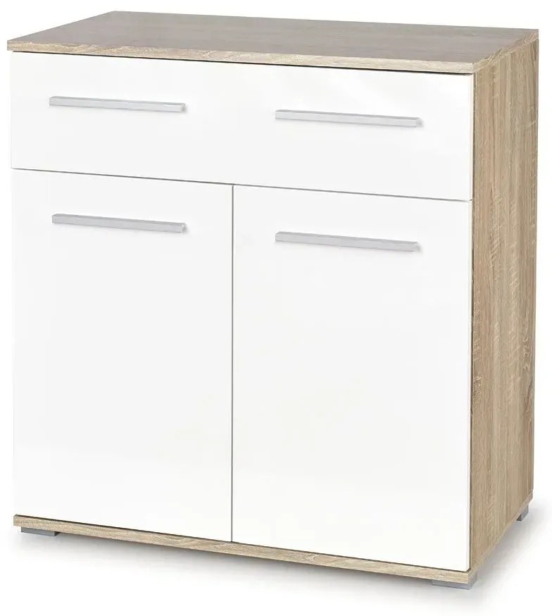 Komoda do salonu Kaloe C6 - biała + dąb sonoma