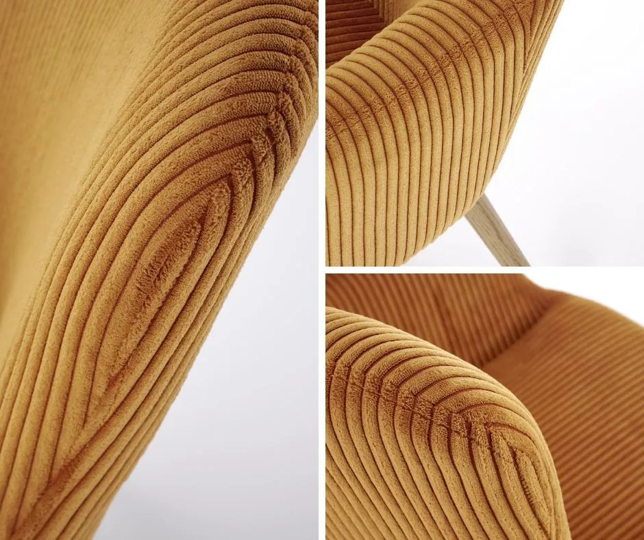 Tapicerowany sztruksem fotel wypoczynkowy Amaro Halmar