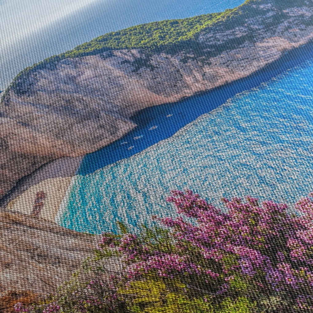 Obraz - Plaża Navagio, Grecja (z zegarem) (90x30 cm)