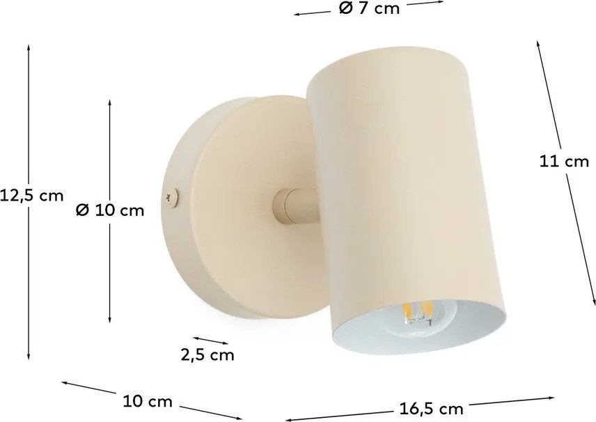 Beżowy metalowy kinkiet Manie – Kave Home