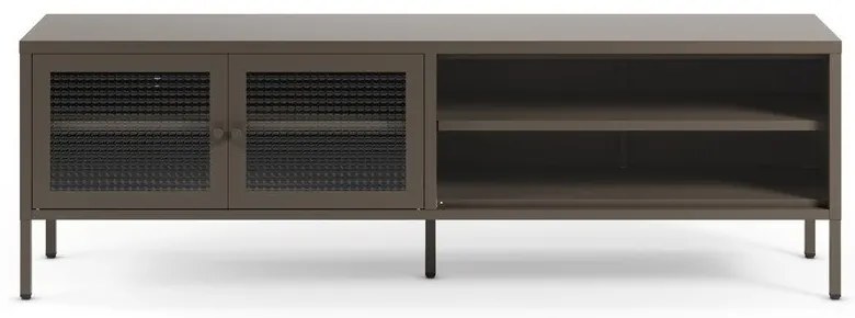 Szara metalowa szafka pod TV 160x50x35 cm Layna – Marckeric