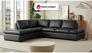 Kanapa narożna ze skóry ONYX  II - Czarny - Narożnik lewostronny