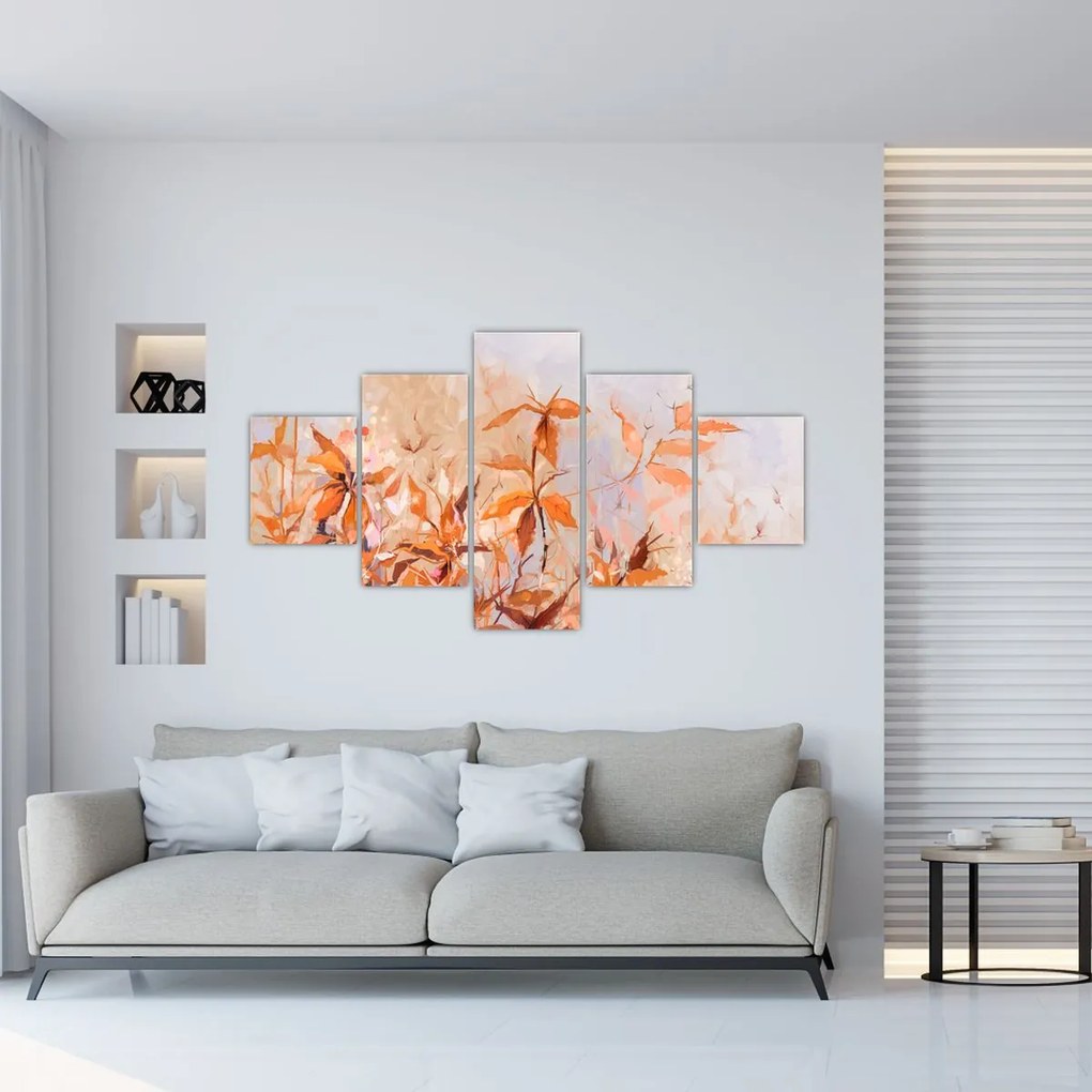 Obraz - Malowane kwiaty (125x70 cm)