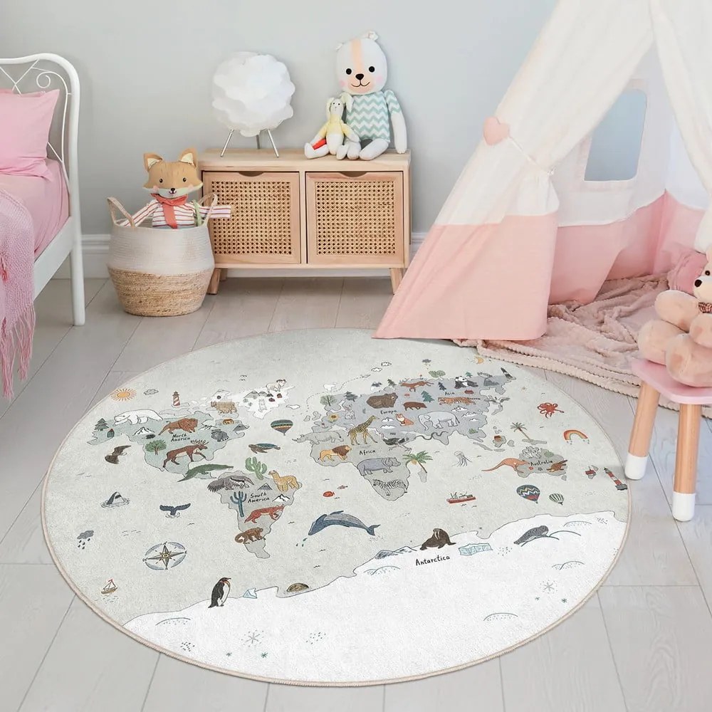 Dziecięcy dywan do zabawy odpowiedni do prania ø80 cm Big World – Mila Home