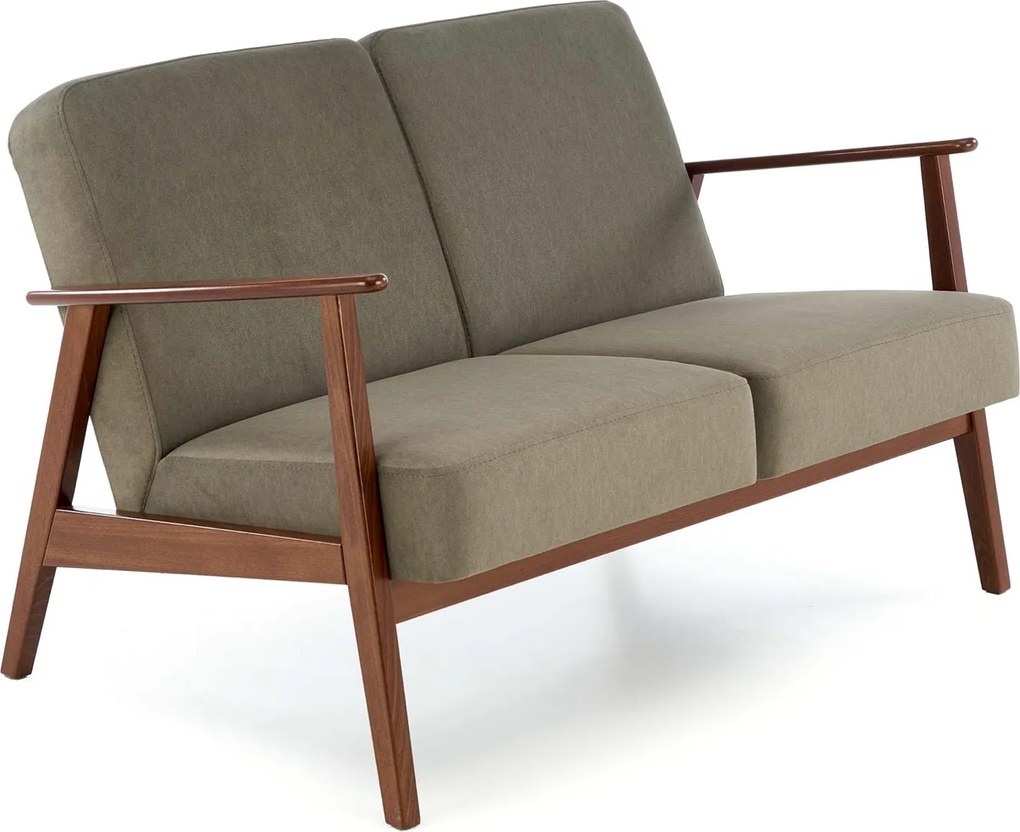 2-osobowa sofa do salonu z drewnianymi podłokietnikami Milano 2S Halmar