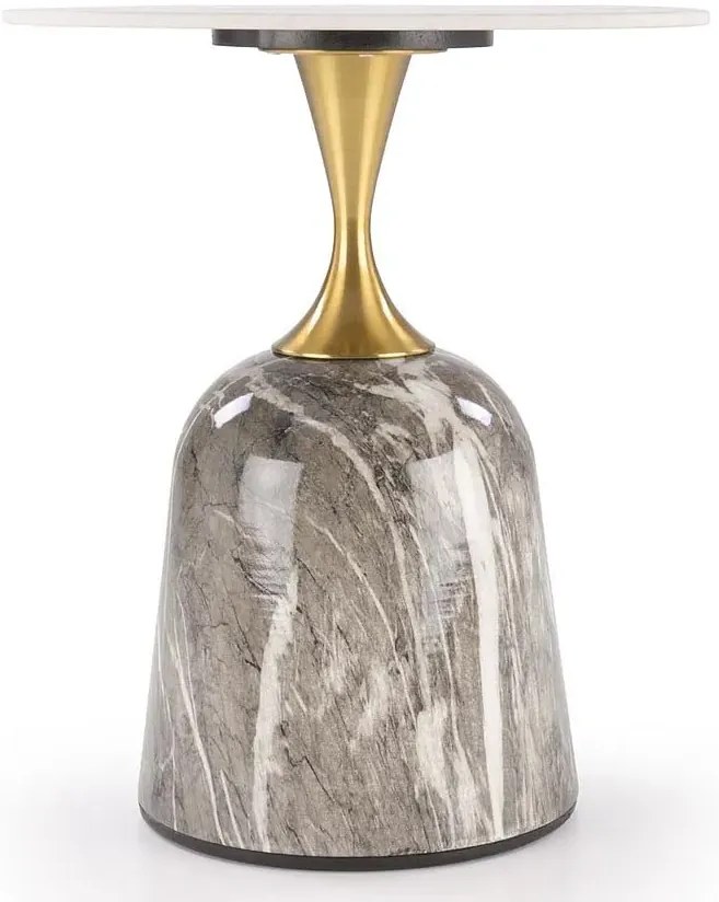 Okrągły kawowy stolik marmur + złoty E2-P75