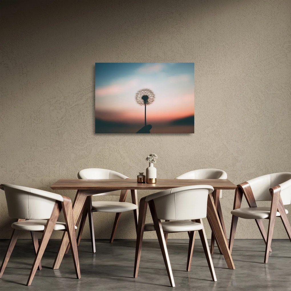 Obraz na szkle - Trzymam cię, dmuchawcu (70x50 cm)