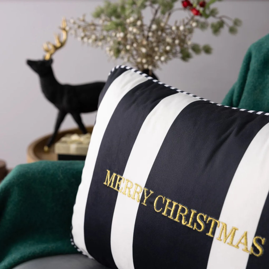 Poszewka na poduszkę Black &amp; White Noel 60x40 cm
