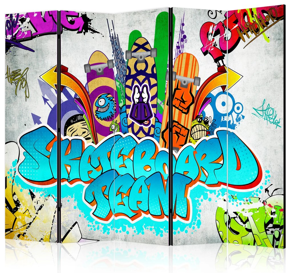 Parawan akustyczny Street art 225x172 cm 5-częściowy wielokolorowy ARTGEIST B