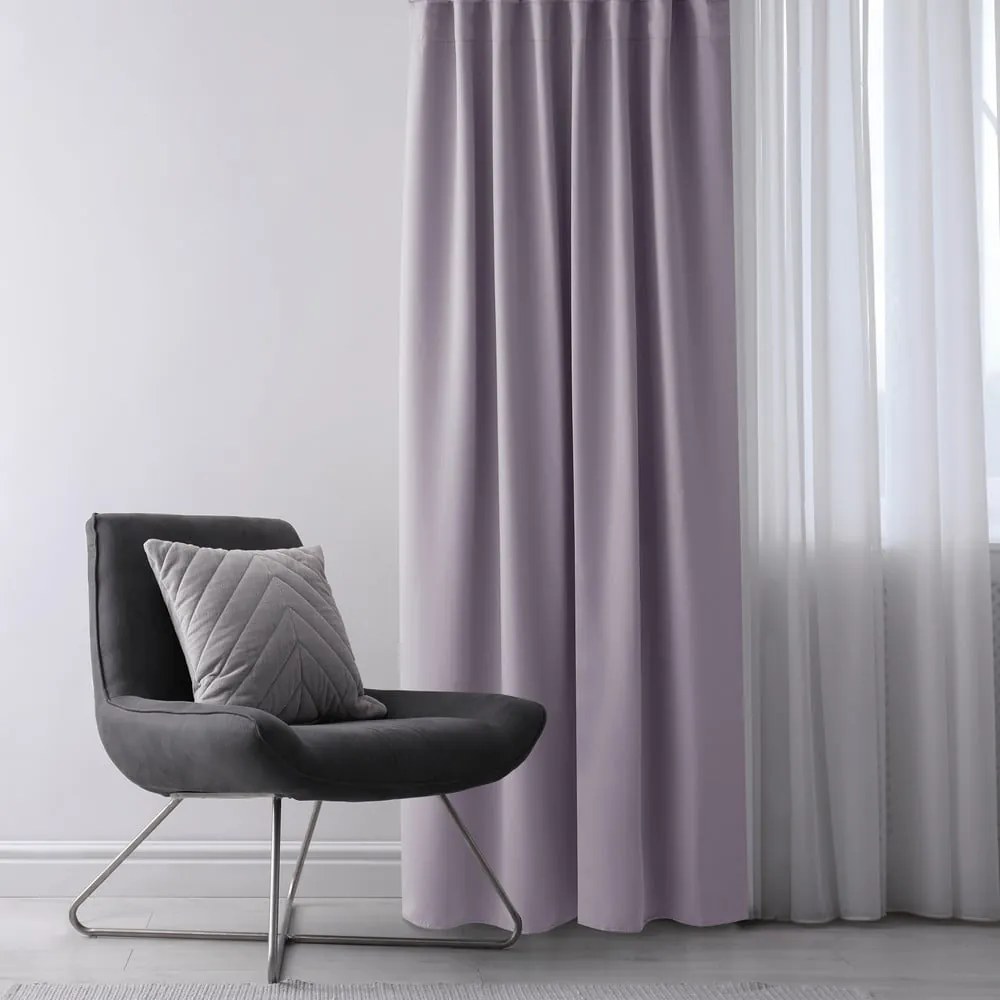 Szaroróżowa zasłona zaciemniająca 140x270 cm Eyelets – Restilo
