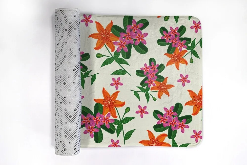 Antypoślizgowy dywanik łazienkowy Antypoślizgowy dywanik łazienkowy Kwiatowy wzór