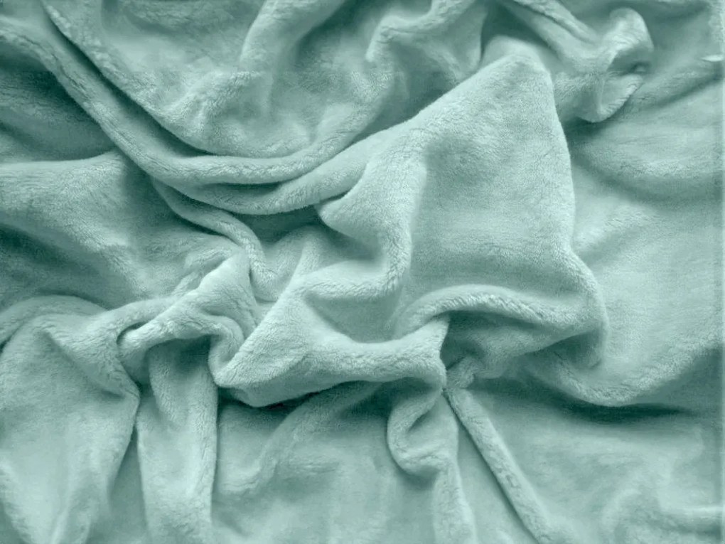 PrzytulneMieszkanie.pl Prześcieradło z mikropluszu SOFT 180x200 cm miętowe