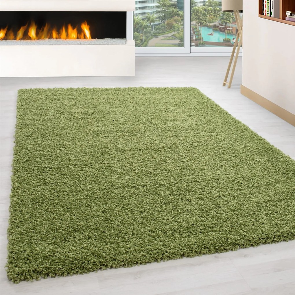 Dywan shaggy jednokolorowy zielony 120 cm x 170 cm