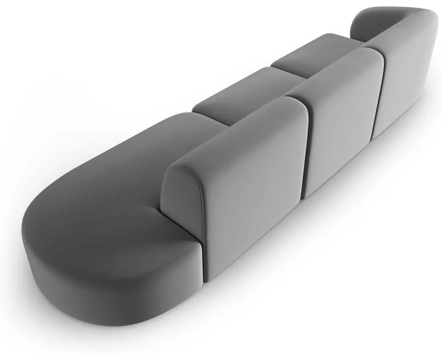 Szara aksamitna sofa lewostronna 311 cm Paolo – Milo Casa