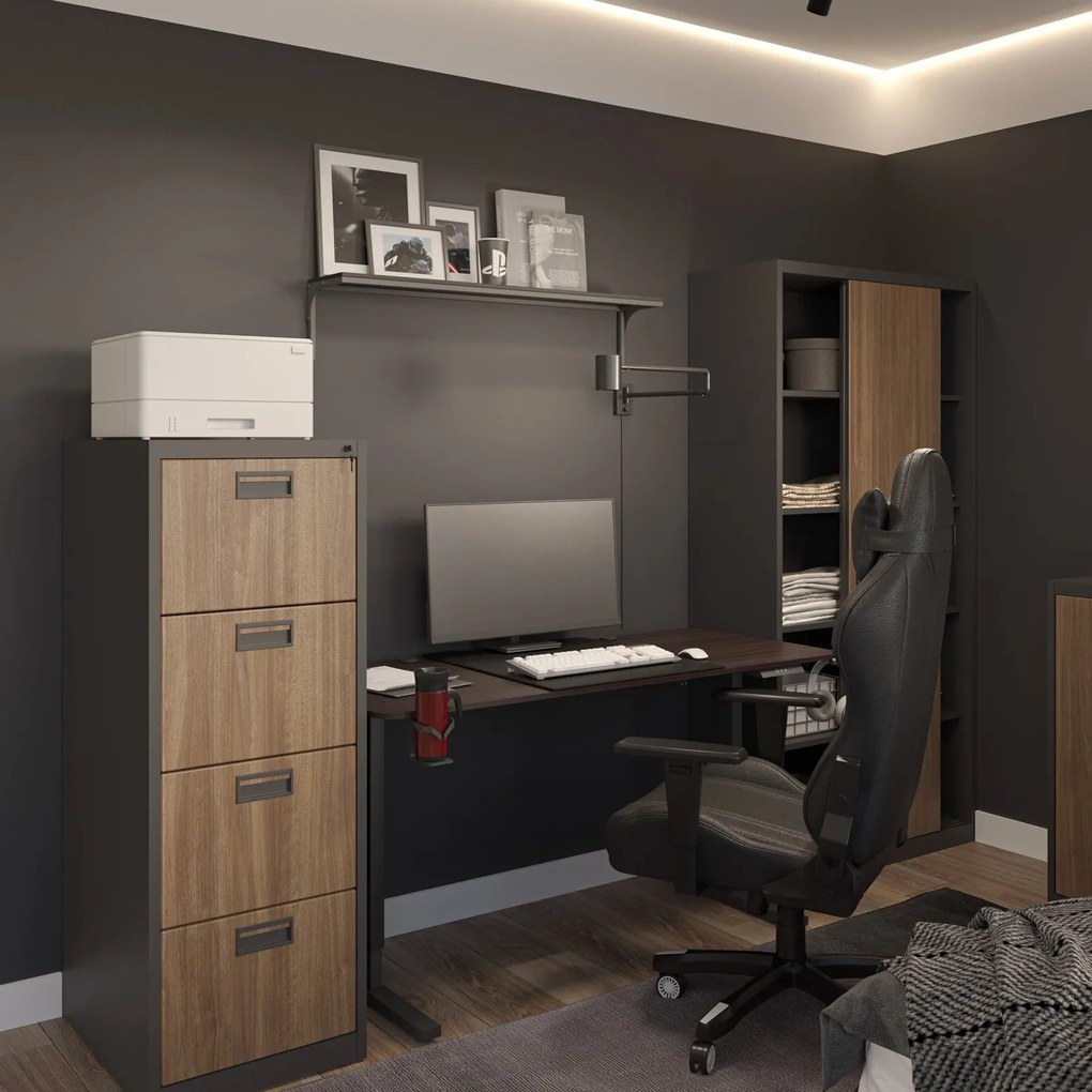 Szafka kartotekowa Eco Design Sara V004 46x62x132 cm antracyt/orzech