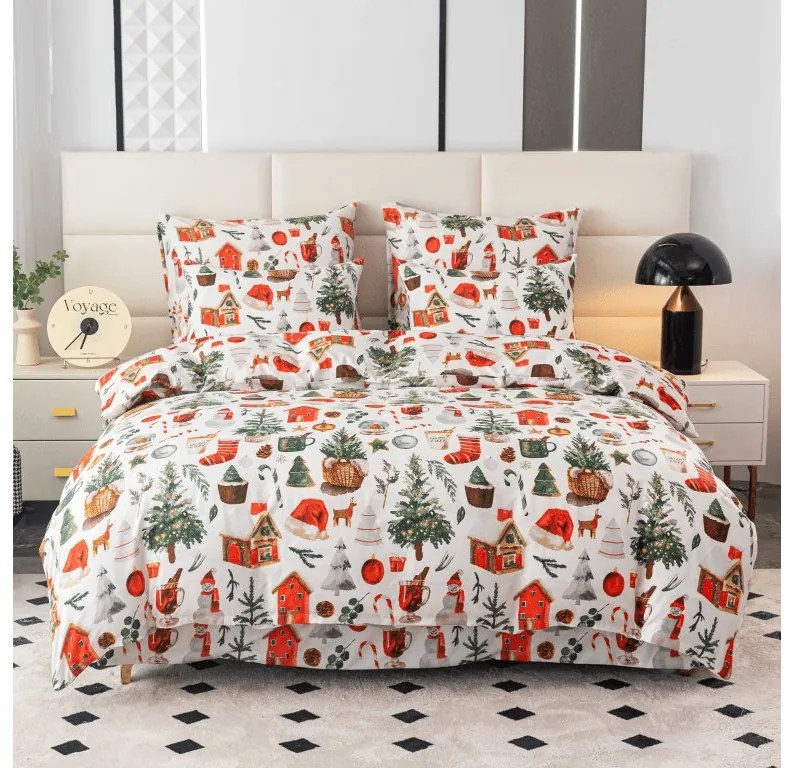 PrzytulneMieszkanie.pl PrzytulneMieszkanie.pl Flanelowa pościel z mikrofibry FESTIVE MAGIC białe Rozmiar pościeli: 70 x 90 cm | 140 x 200 cm