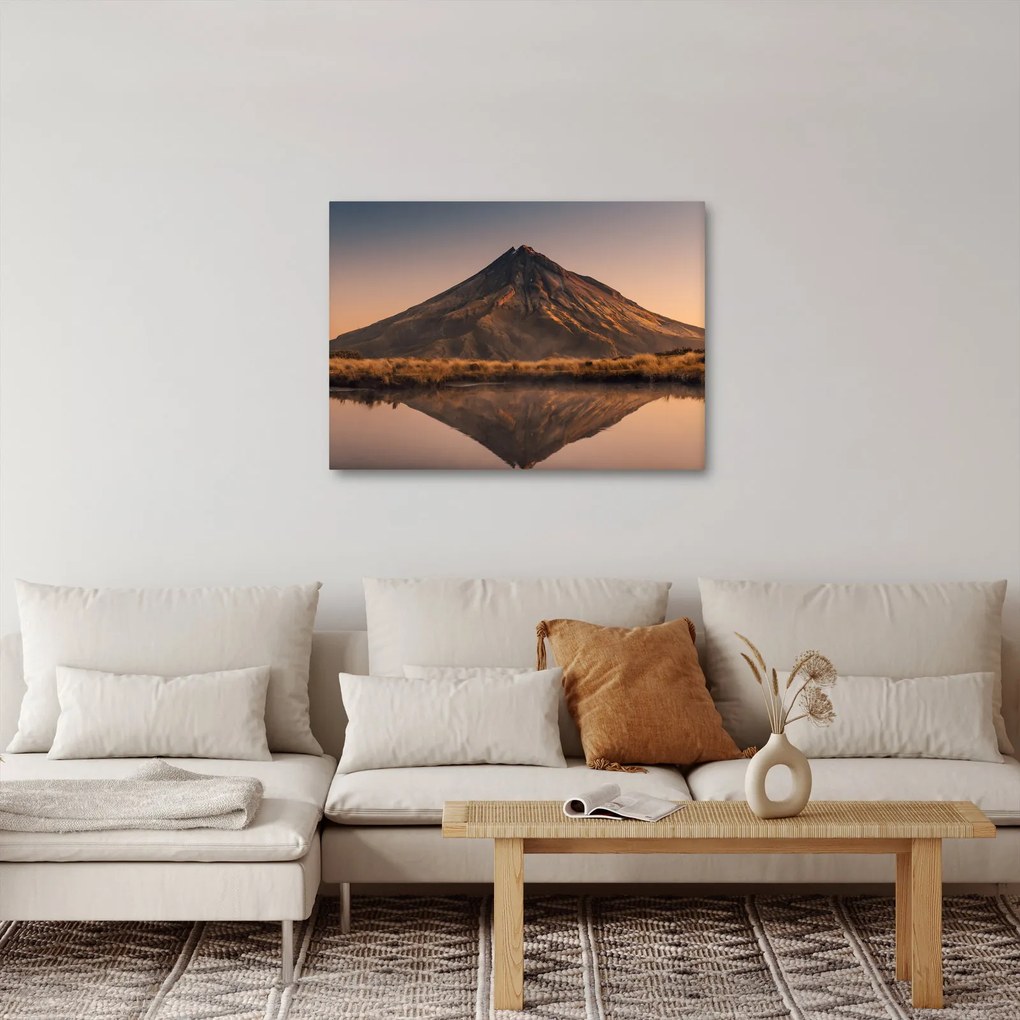 Obraz odbicia góry Taranaki, Nowa Zelandia (70x50 cm)