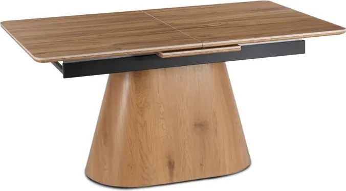 Zestaw Stół Rozkładany Ceramiczny LIZBONA 160-200 cm Dąb i 4 Krzesła ORBI Czarne/Dąb