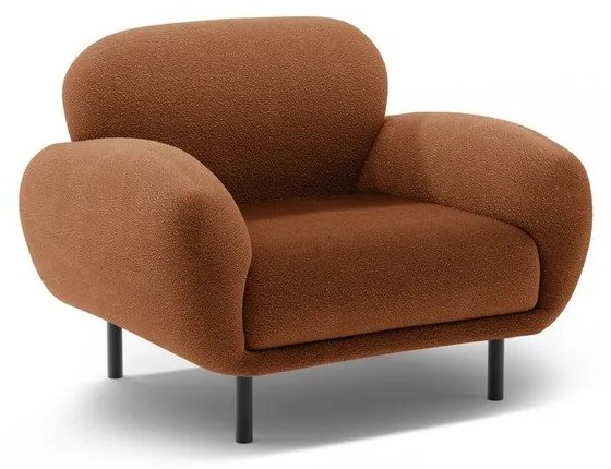 Fotel z materiału bouclé w kolorze terakoty Poppy – Micadoni