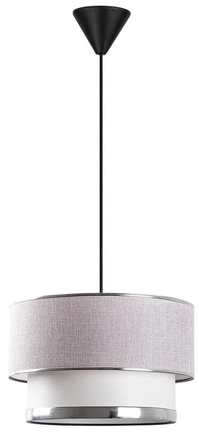 Lampa wisząca w szaro-srebrnym kolorze z tekstylnym kloszem ø 30 cm Cake – Opviq lights