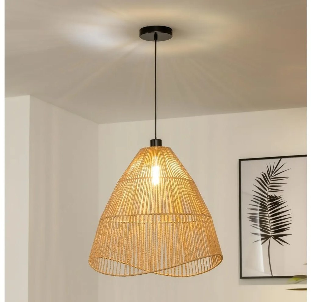 Brilagi - Żyrandol LED na lince CERIA BOHO 1xE27/40W/230V, średnica 70 cm, brązowy
