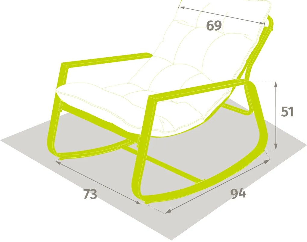 Bujany fotel ogrodowy, FELINIO, 73 x 79 x 104 cm