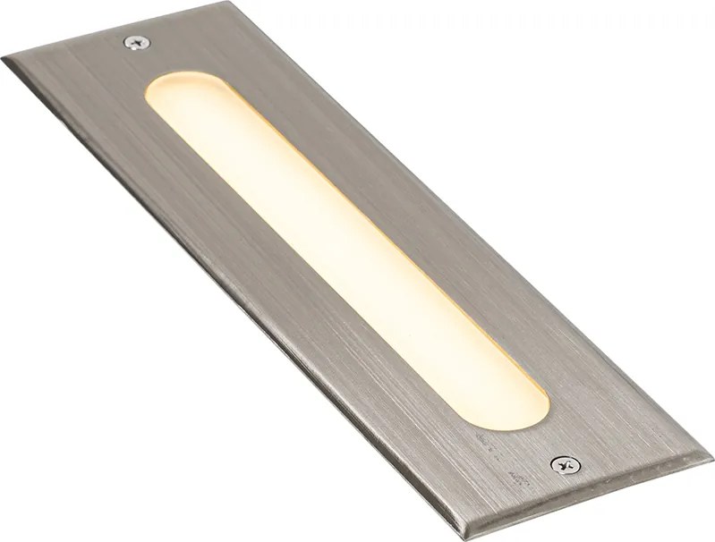 Zestaw 4 nowoczesnych stalowych reflektorów gruntowych 30 cm z LED IP65 - Eline