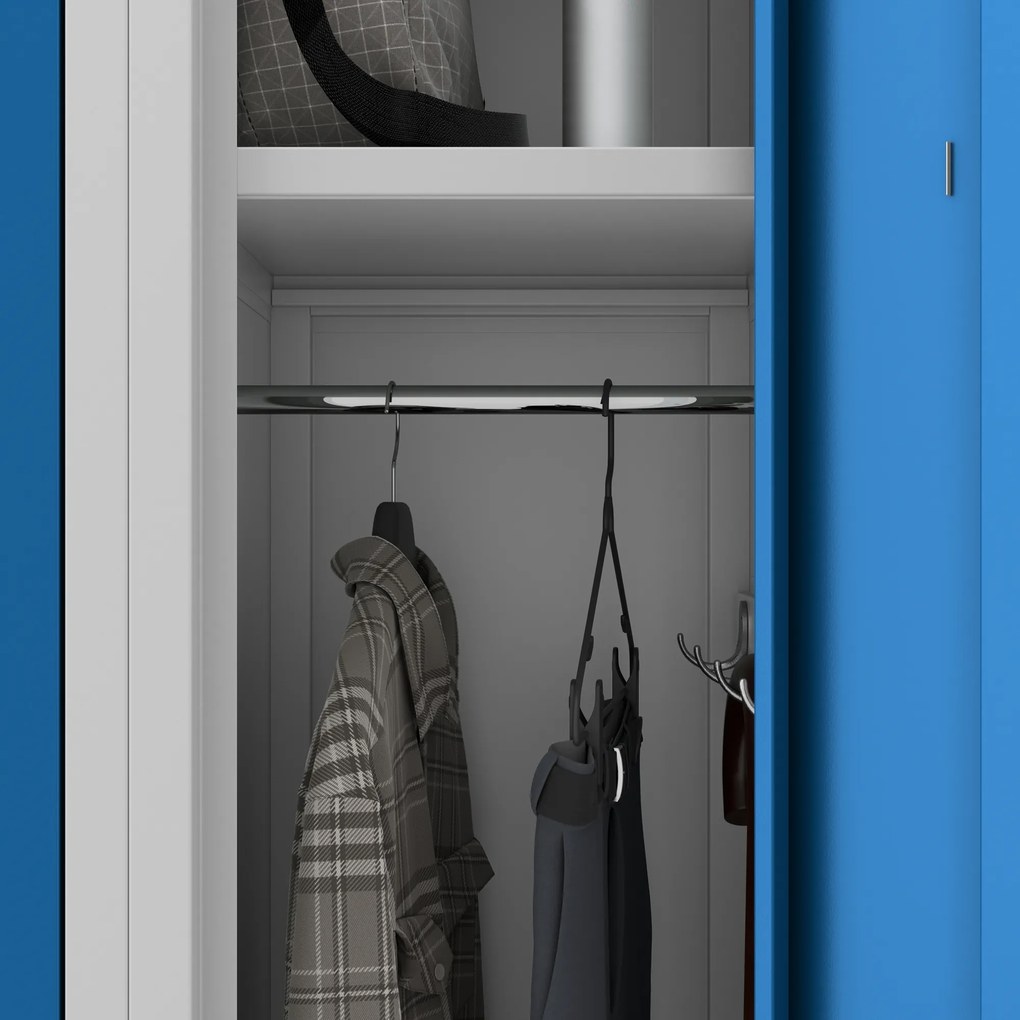 Szafka pracownicza metalowa czterokomorowa niebieska: KACPER II