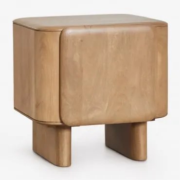 Szafka Nocna Prostokątna 50x45 Cm Z Drewna Mango Miller Drewno Mango - Sklum