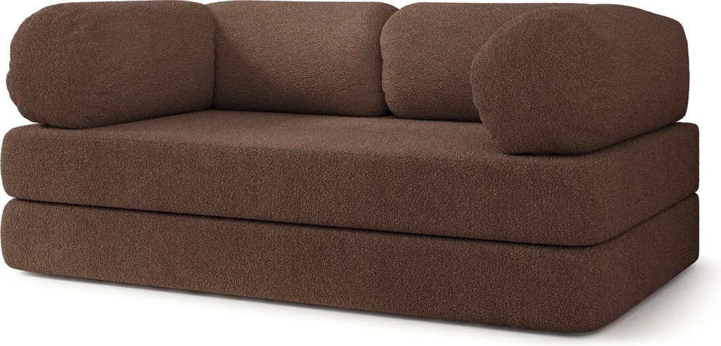 Masseno Sofa piankowa EIREN z funkcją spania, Kanapa z pianki do salonu, Bezmontażowa, Tkanina bucle – Brązowy QUELLE 25
