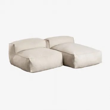 Modułowa Sofa Ogrodowa Z Szezlongiem Dojans, 2 Części Kremowa Semoline - Sklum