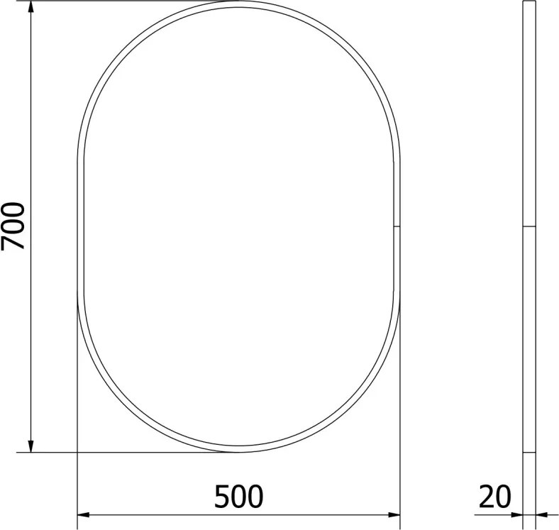 Mexen Loft lustro łazienkowe owalne 70 x 50 cm, rama złota - 9851-070-050-000-50