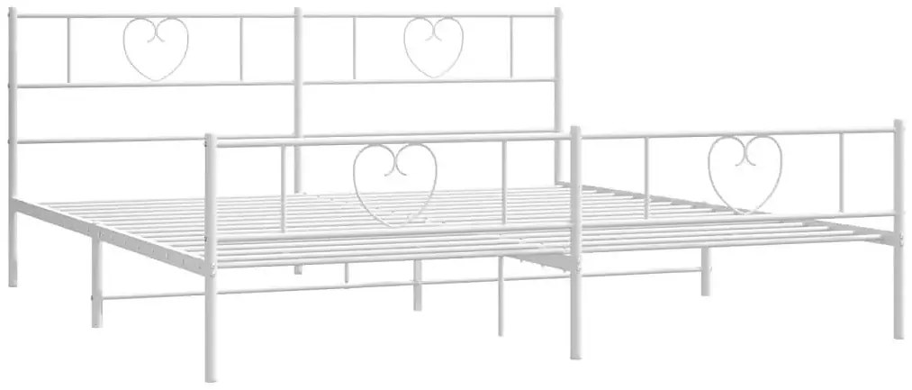 Białe metalowe rustykalne łóżko małżeńskie 200x200 cm - Veligo