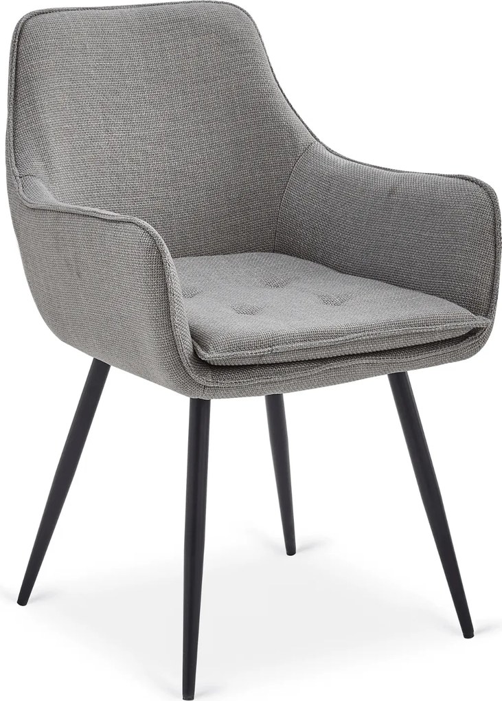 Krzesło Tapicerowane do Jadalni EDRICK Szare Nowoczesne Loft