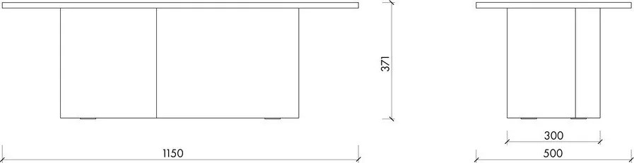 Beżowy stolik z blatem w dekorze dębu 50x115 cm Looi – noo.ma