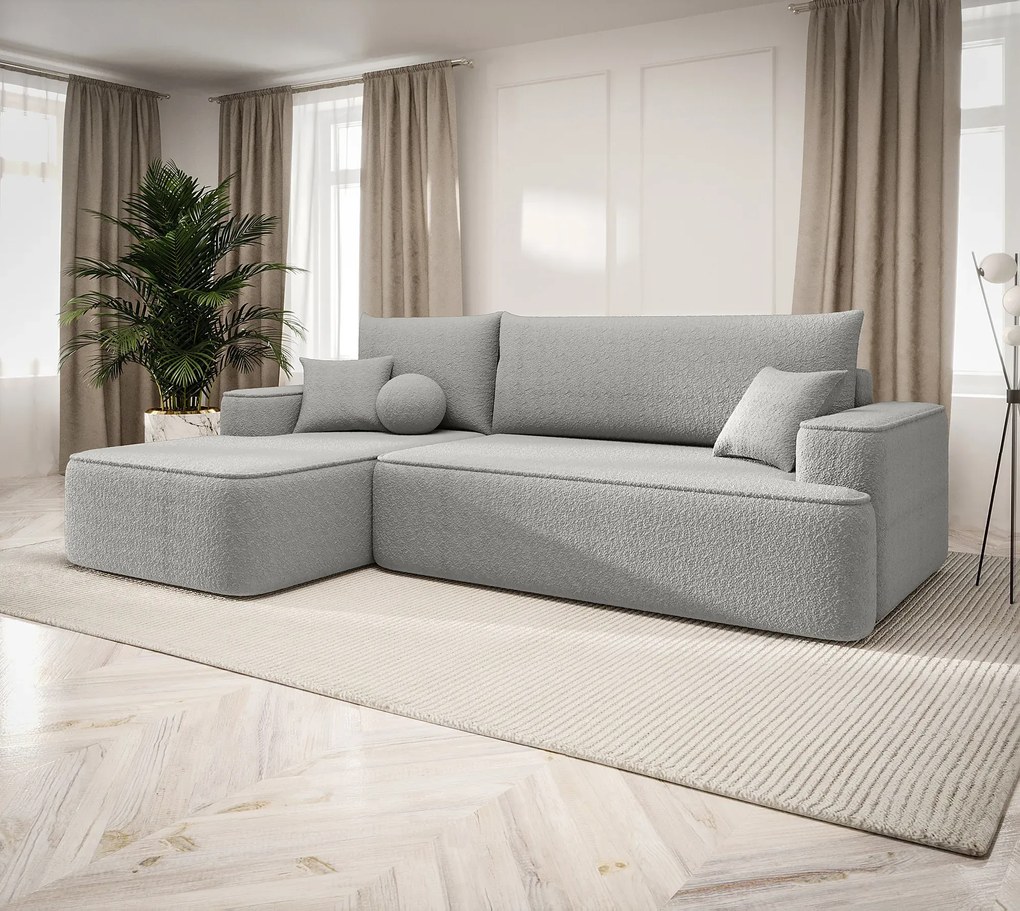 Szary nowoczesny narożnik w kształcie L D8-E73