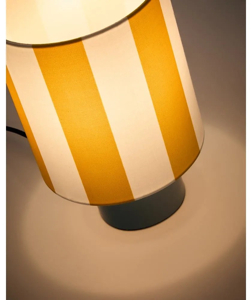 Żółto-niebieska lampa stołowa z tekstylnym kloszem (wysokość 25 cm) Ciral – Kave Home