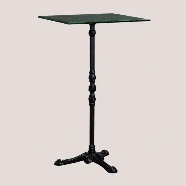 Wysoki Stół Barowy Z Marmuru Roma Zielony Marmur & Cuadrado & Czarny - Sklum