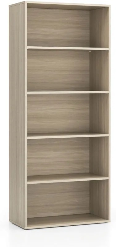 Regał biurowy wysoki LAYERS, 800 x 400 x 1905 mm, dąb naturalny