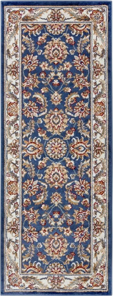Dywan Luxor Perski Florystyczny niebiesko - kremowy 80 cm x 240 cm