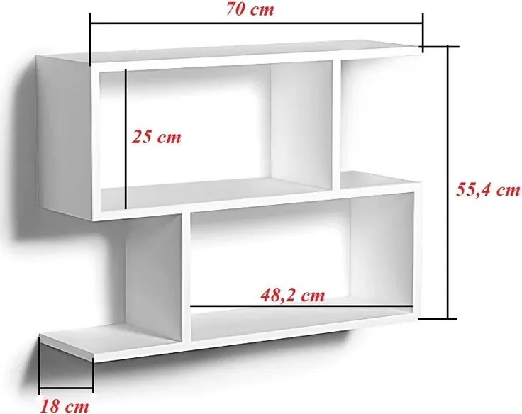 Nowoczesna biała półka wisząca B7-K47