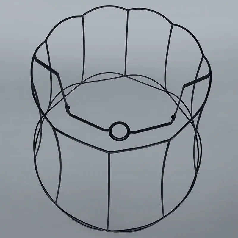 Zestaw 2 lamp wiszących w stylu retro czarnych 50 cm - Granny Frame